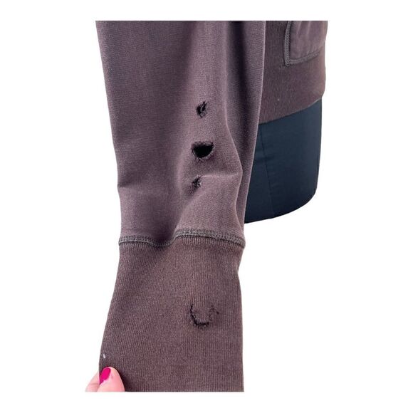 Brown Sweatshirt Zipper w Hoodie - Picture 6 of 10